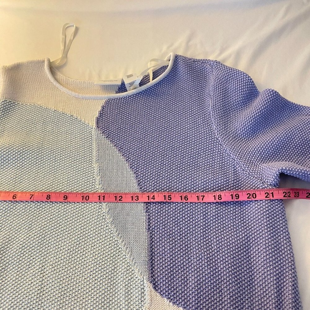 Liz Claiborne Women's White Colorblock 100% Cotton 3/4 Sleeve Sweater Size 1X - Picture 9 of 10